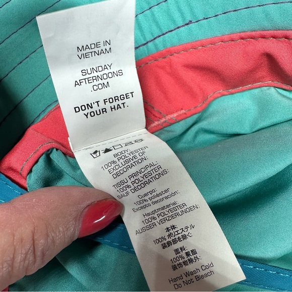 Sunday Afternoons Sun Hat Girls Spring Bliss Strap Pink Blue Floral UPF 50 NEW L - Picture 6 of 11